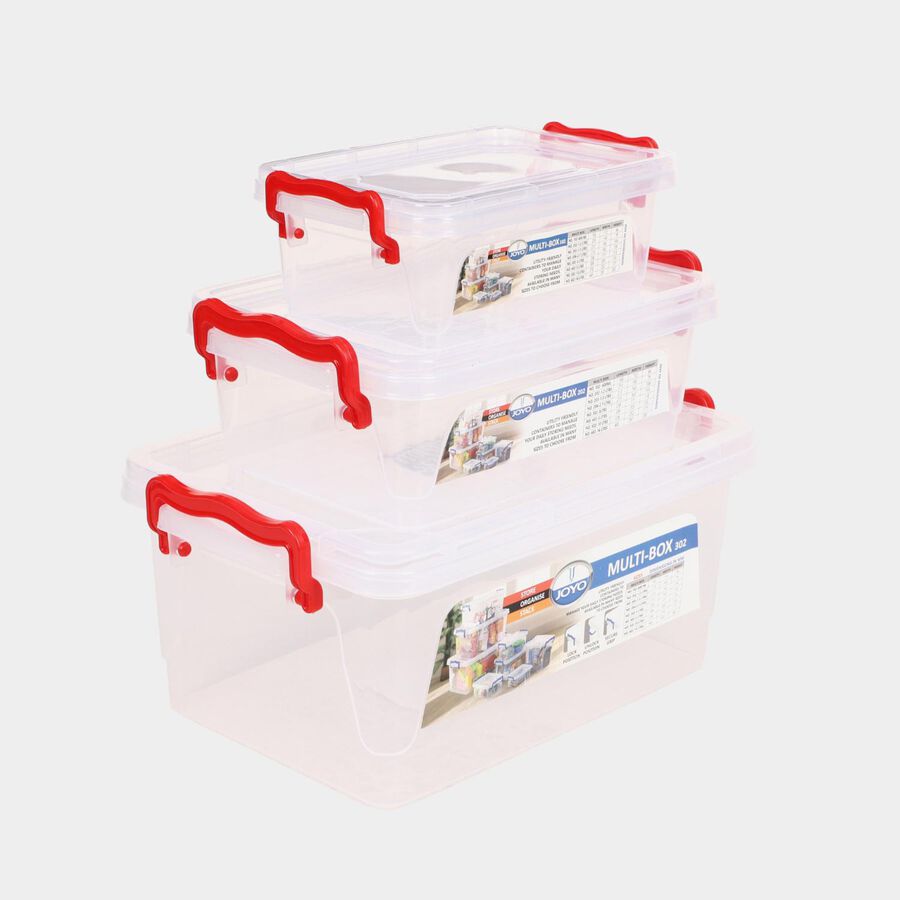 Transparent Plastic Container Set of  3, , large image number null