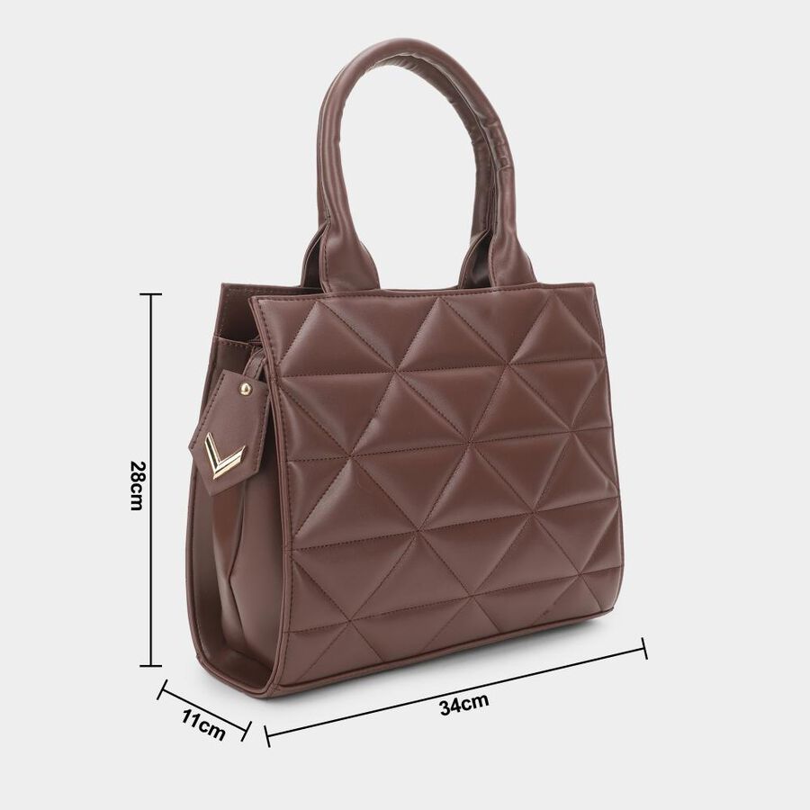 Women's Brown PU Handbag , , large
