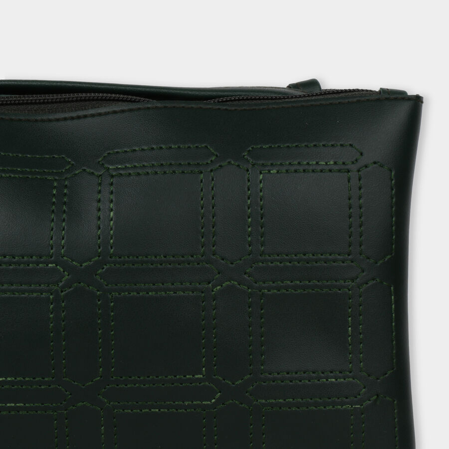 Women's Green Polyurethane Sling Bag, , large image number null