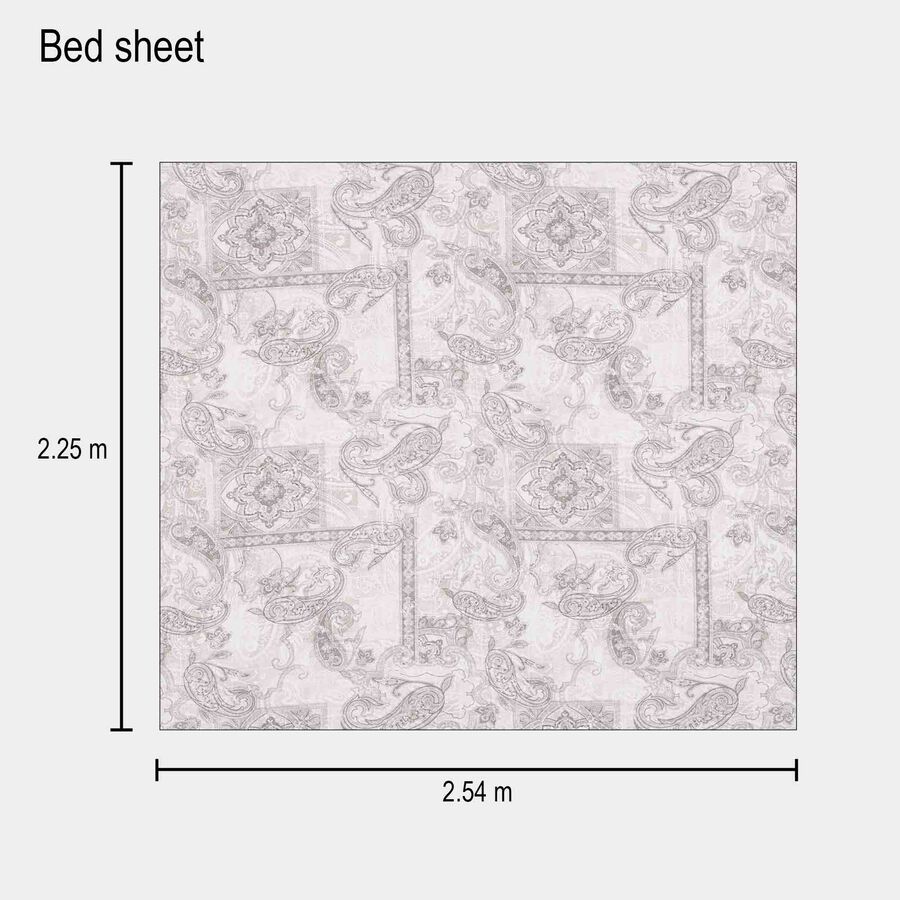 Dark Grey Cotton Double Bedsheet With Pillow Cover, , large image number null