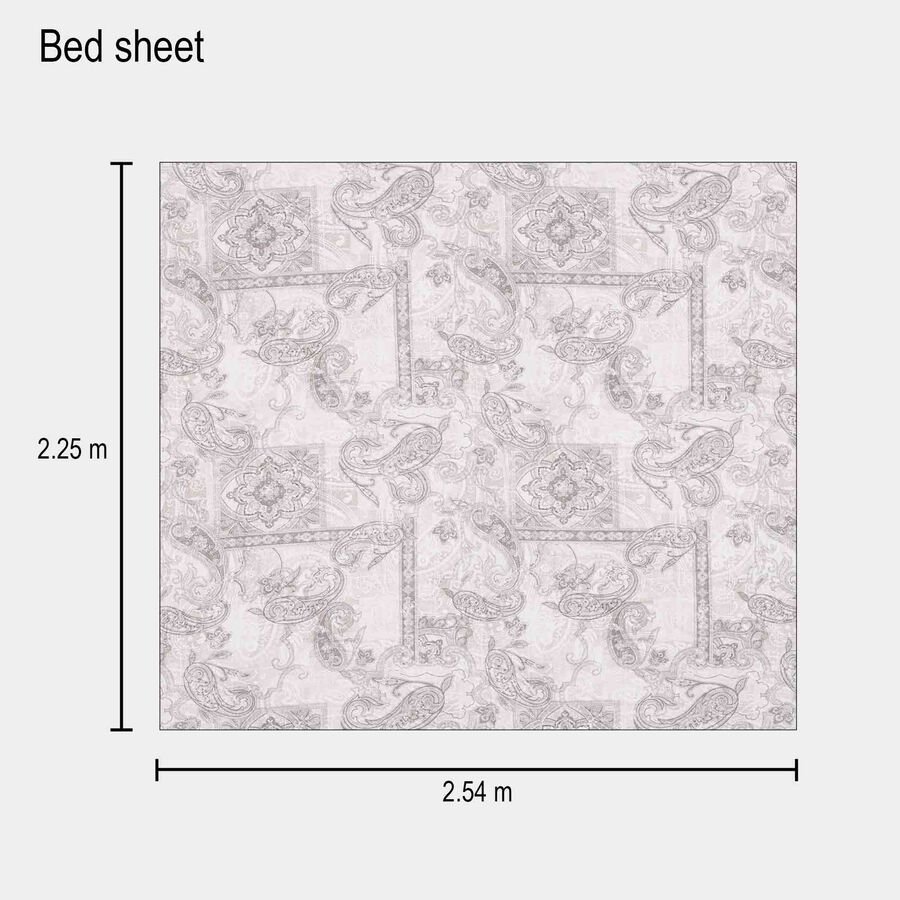 180 TC 100% Cotton Satin Double Bed Sheet with 2 Pillow Covers, , large image number null