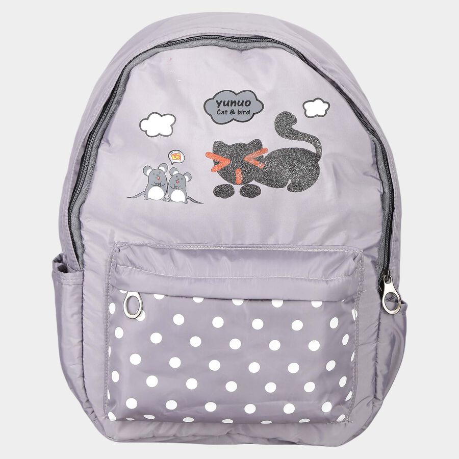 Women's Grey Polyurethane Backpack, , large image number null