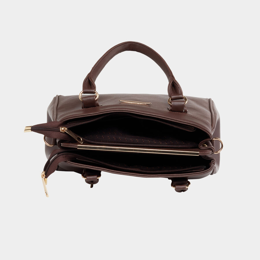 Women's Brown Polyurethane Tote Bag, , large image number null