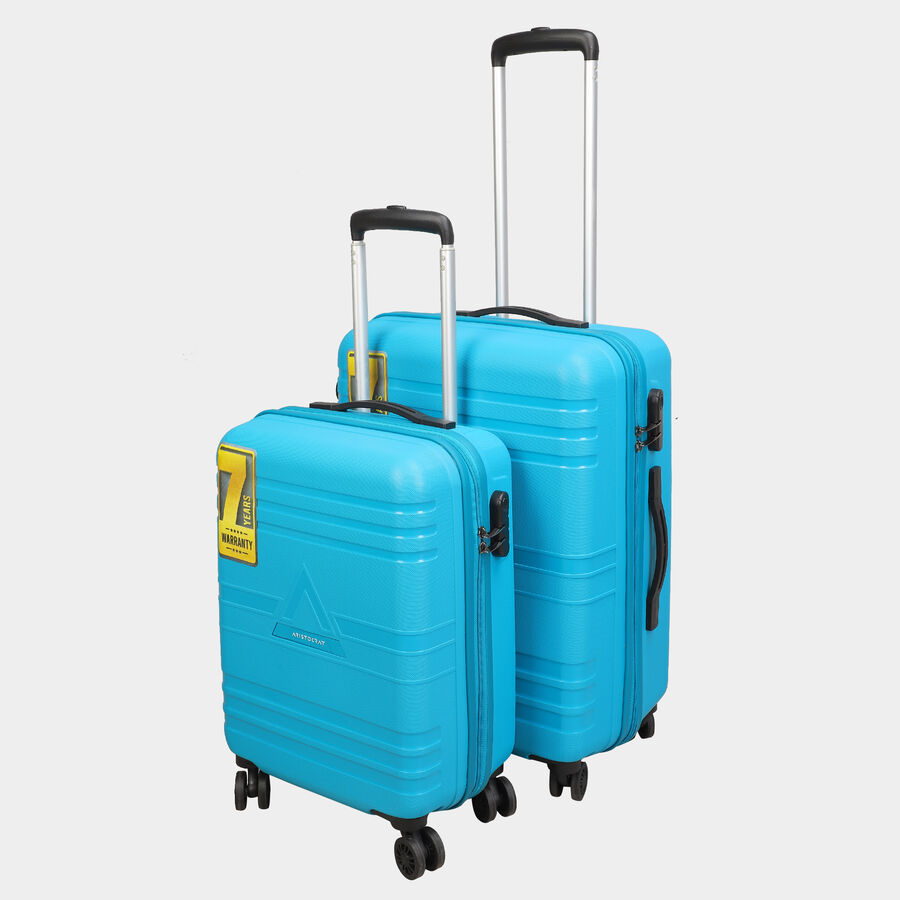 8-Wheel Light Blue PVC Matee Hard Case Trolley, Small + Medium, , large image number null