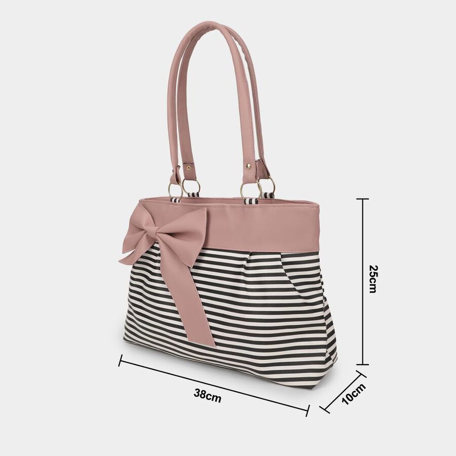 Women's Pink Polyurethane Hand Bag, , large