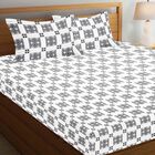 White Microfiber Double Bedsheet with Pillow Cover, , small