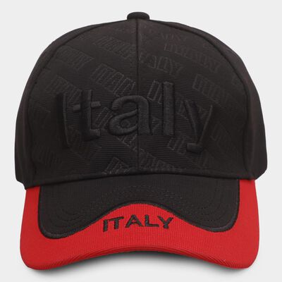 Men's Black Fabric Cap