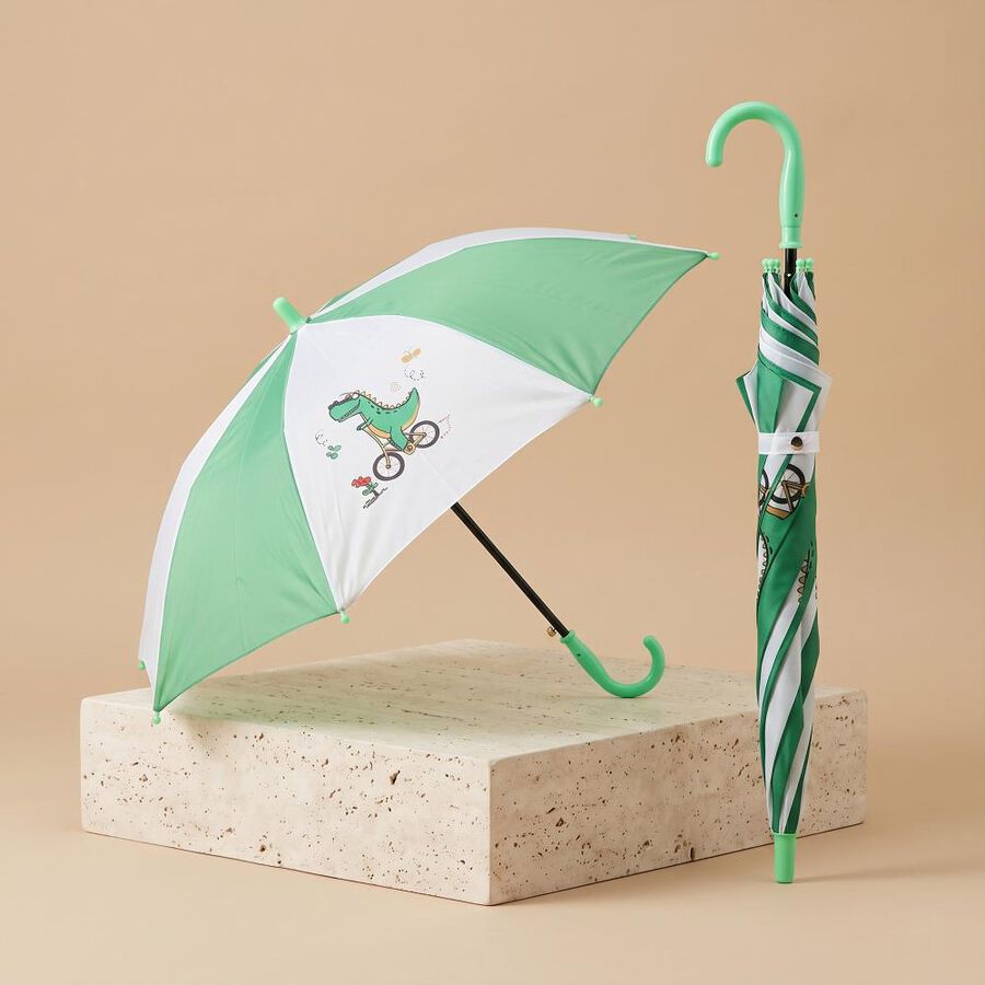 Kid's Green Polyester Umbrella, , large