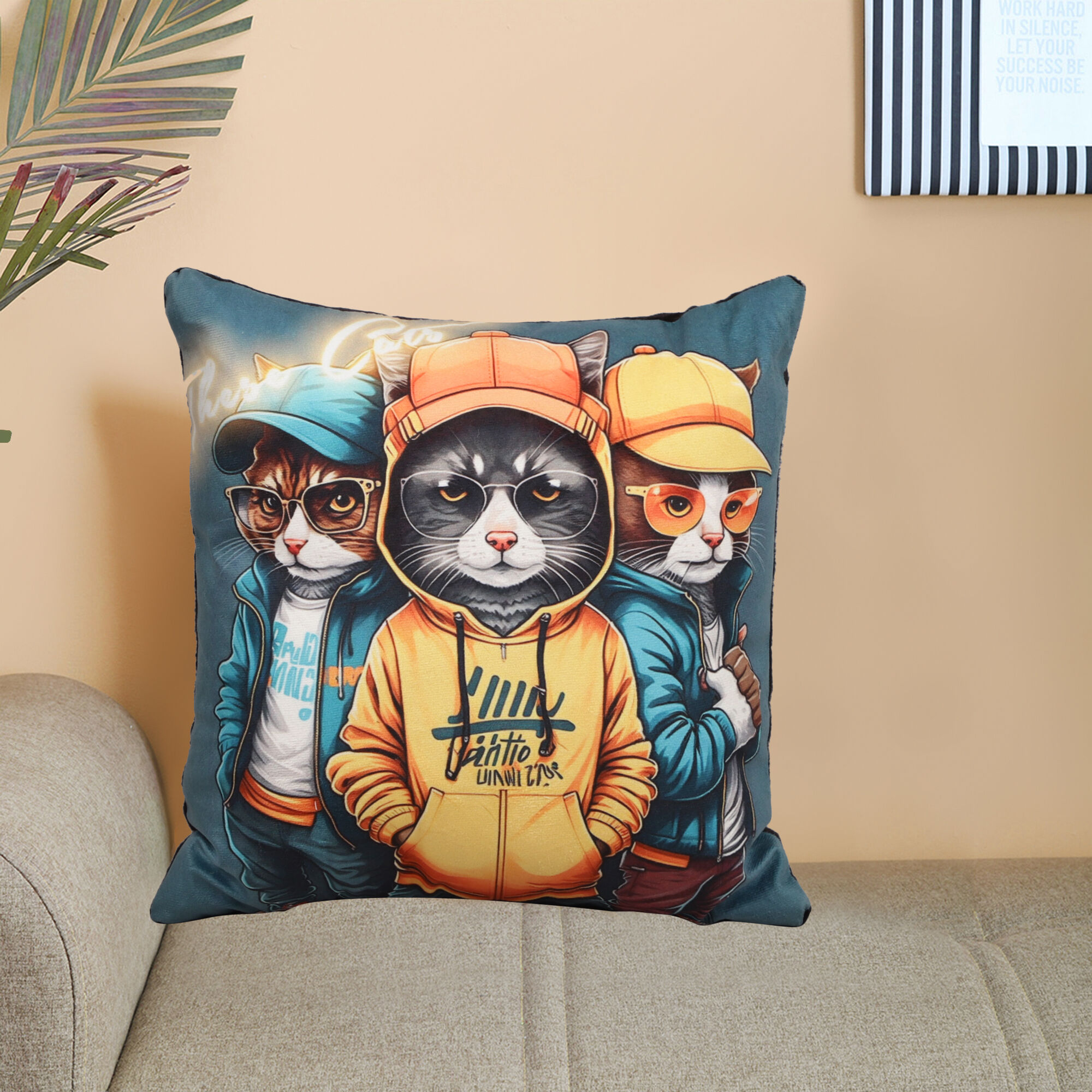 Home Beautiful                         Multicolour Polyester Cushion