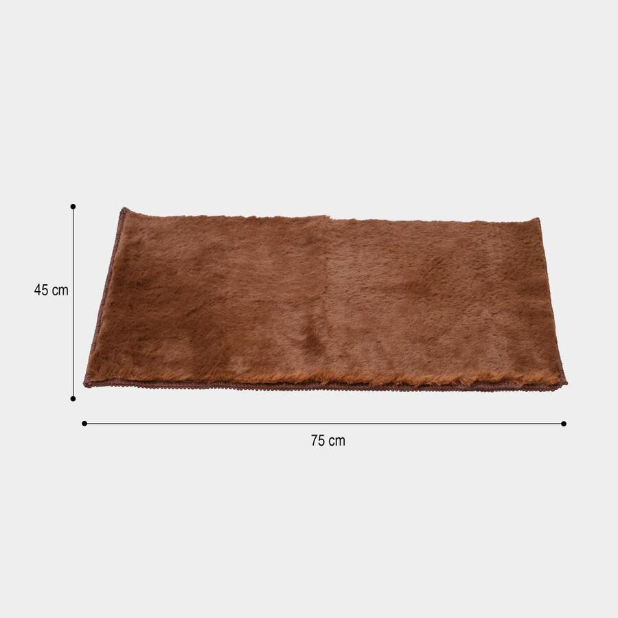 Anti-Skid Brown Polyester Bath Mat, , large