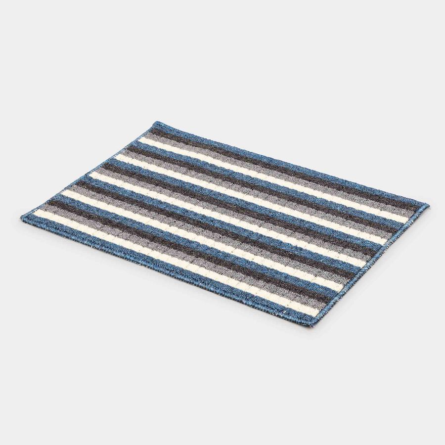 Anti-Skid Blue Polyester Door Mat, , large image number null