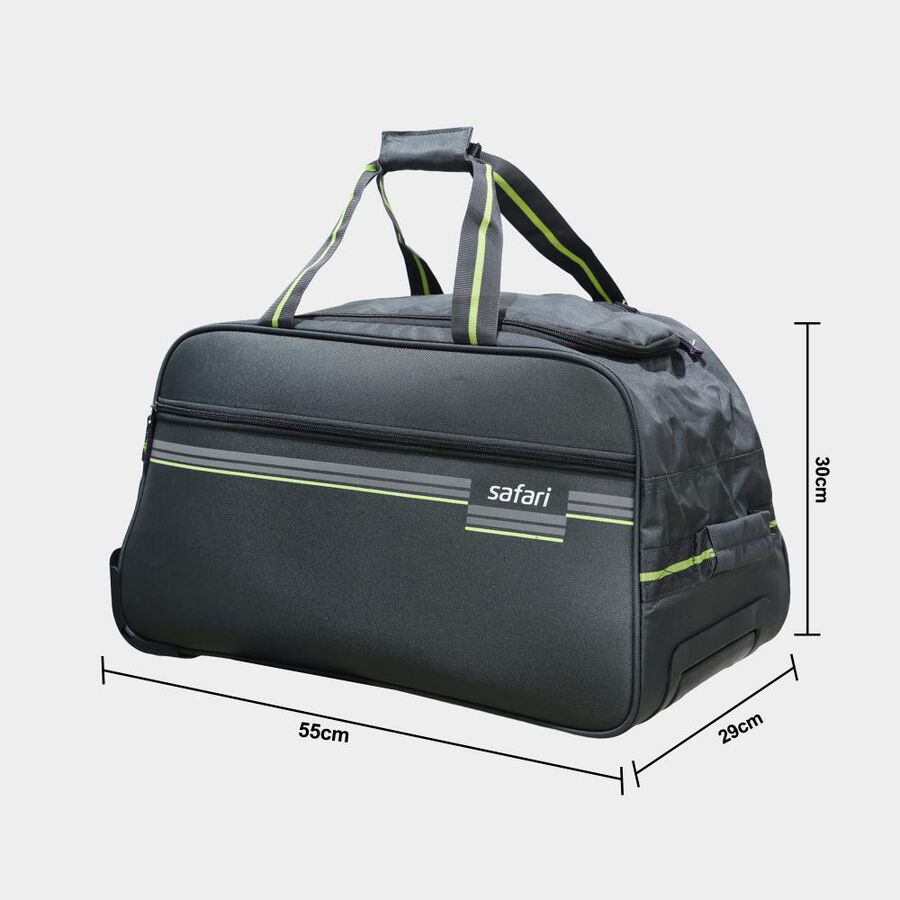 2 Wheels Dark Grey Polyester Duffle Trolley,Small , , large