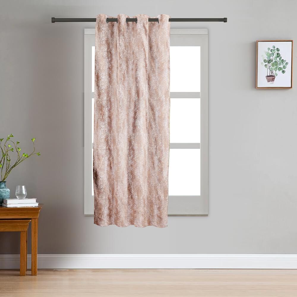 Home Beautiful                         5ft. Brown Printed Eyelet Curtains