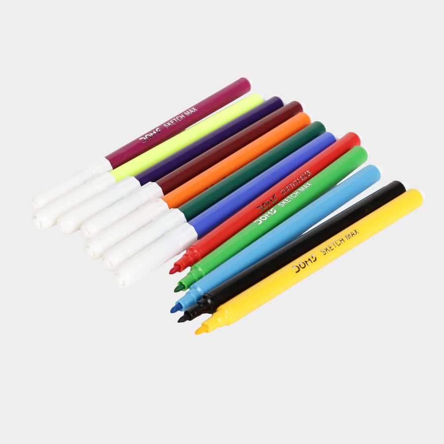 12 Pcs. Plastic Sketch Pen - Colour/Design May Vary