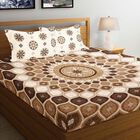 Green Microfiber Double Bedsheet with Pillow Cover, , small