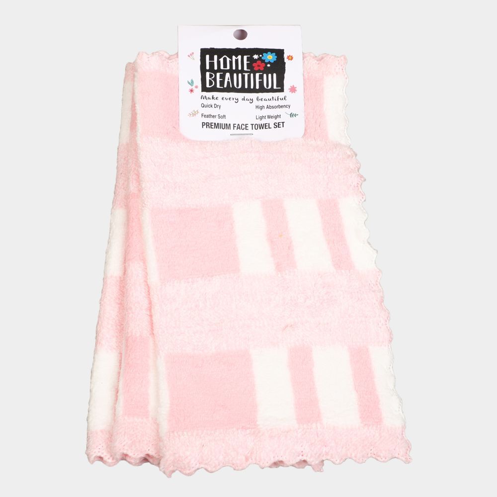 Home Beautiful                         330 GSM Pink Microfiber Face Towel