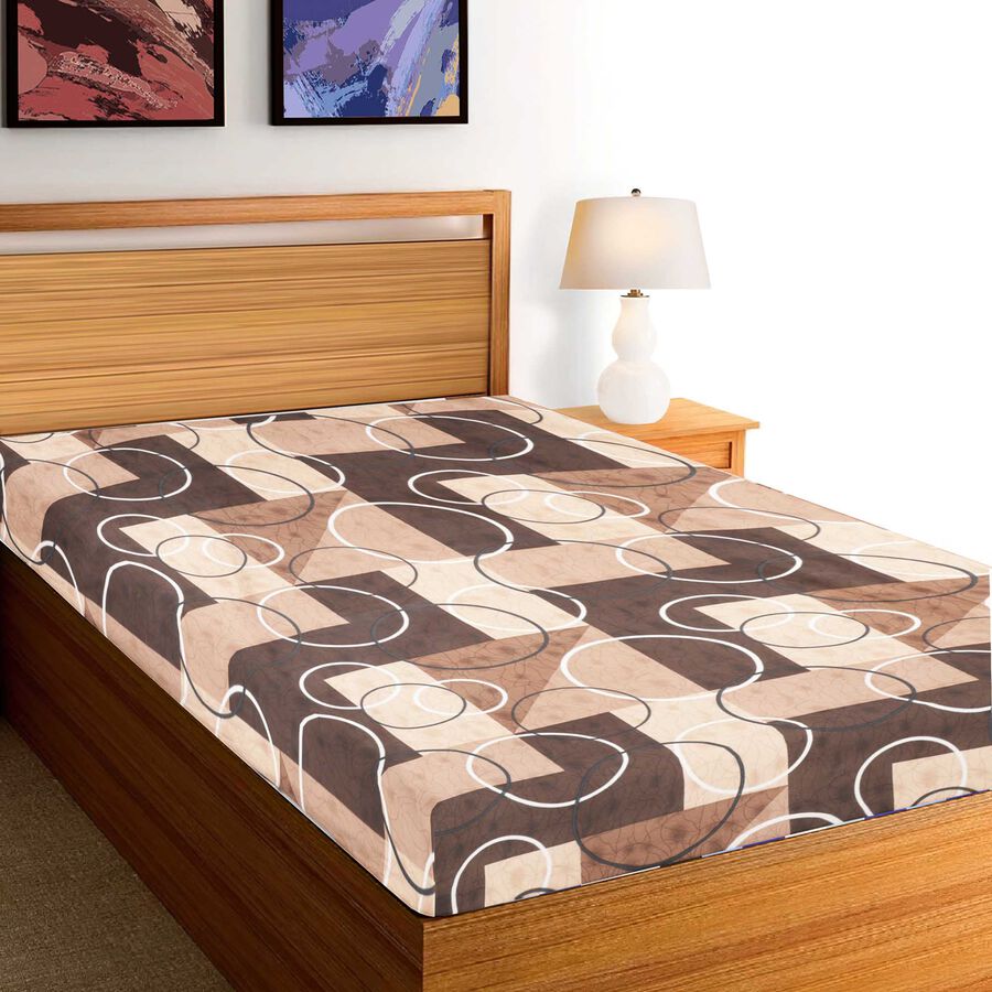 Brown Microfiber Single Bedsheet, , large image number null