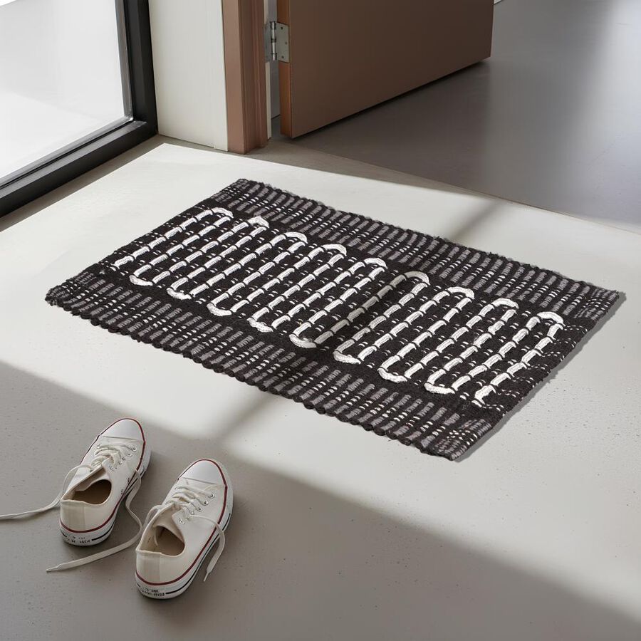 Grey Polyester Cotton Door Mat, , large image number null