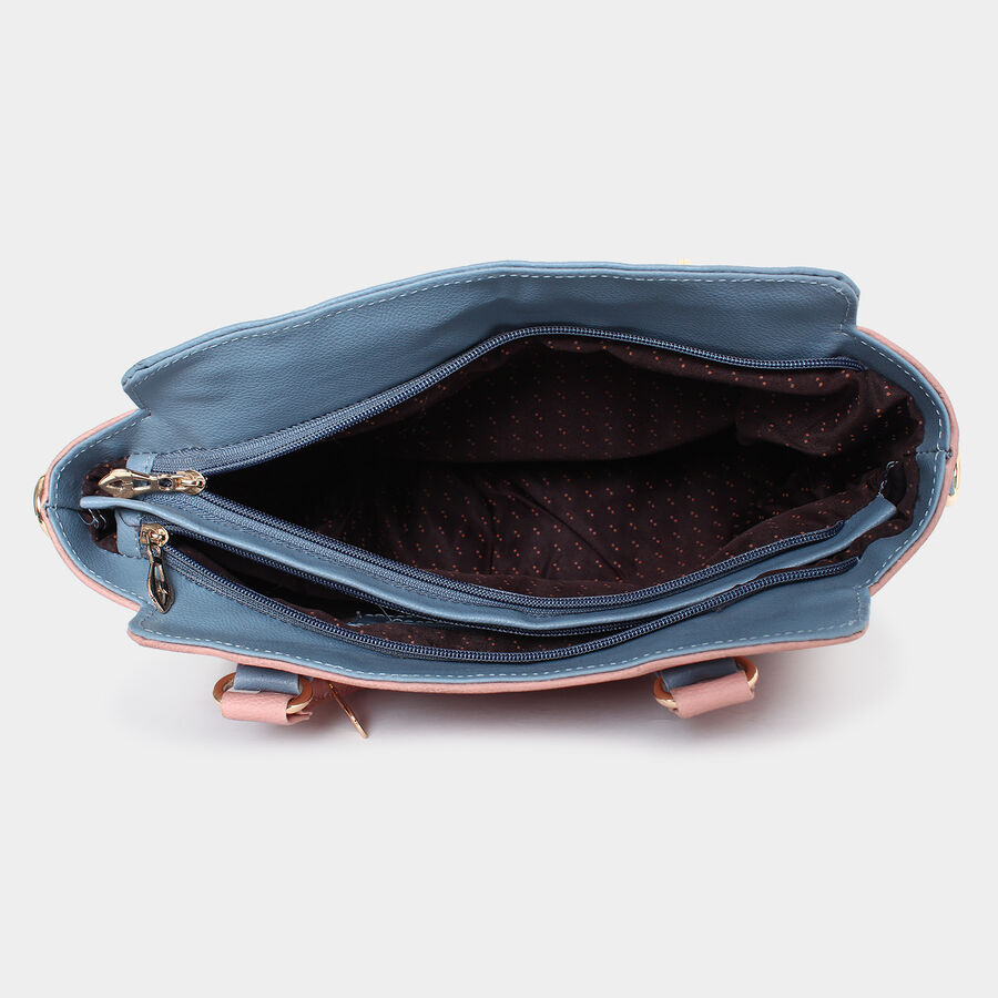 Women's Peach Polyurethane Tote Bag, , large image number null