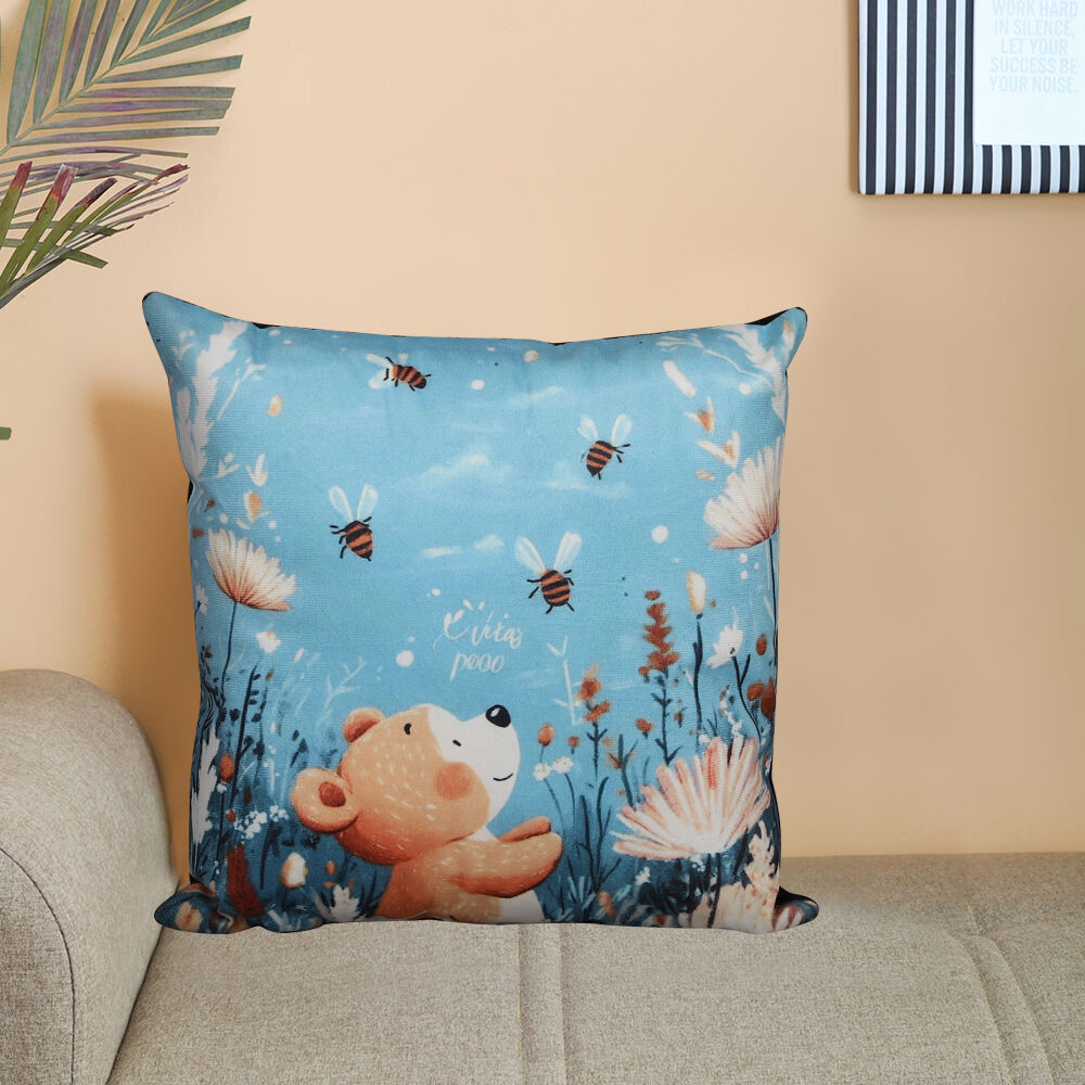 Home Beautiful                         Blue Polyester Cushion