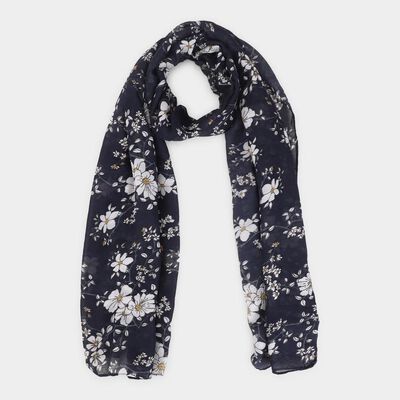 Women's Navy Blue Fabric Scarf 