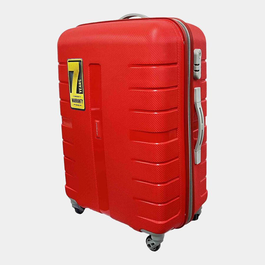 4-Wheel Red Polypropylene Hard Case Trolley, Medium, , large image number null