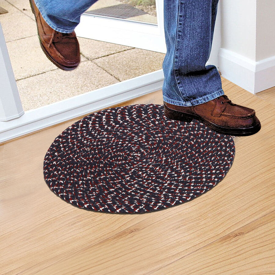 Blue Polyester Cotton Door Mat, , large image number null