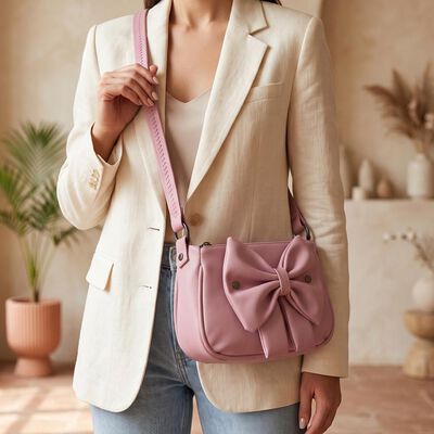 Woman's Pink Polyurethane Bag
