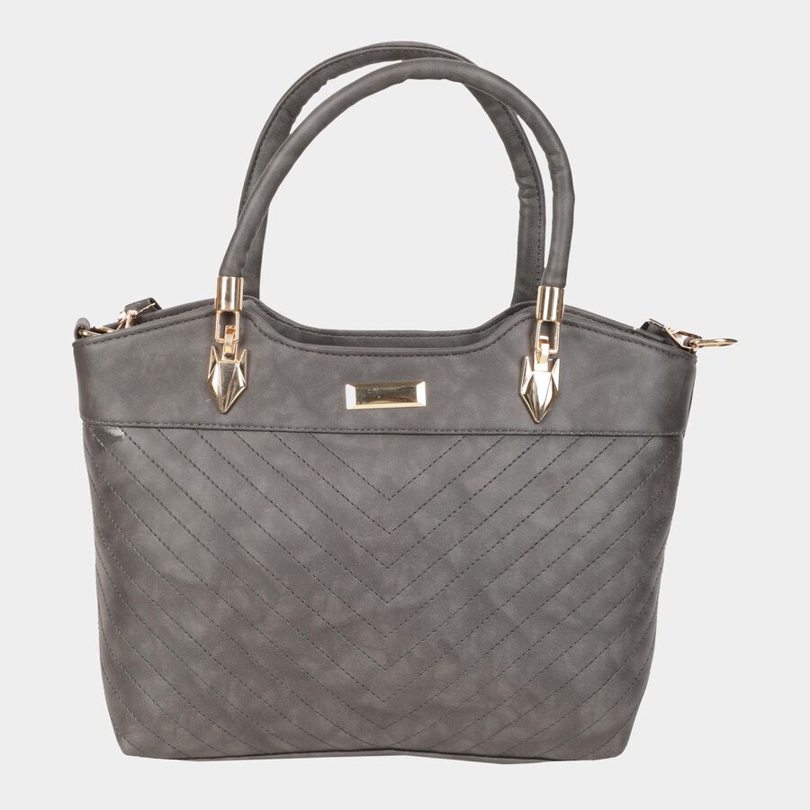 Women's Polyurethane Satchel, Quilted, Medium Size, , large image number null