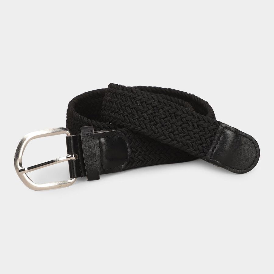 Men's Black Pu Casual Belt, , large