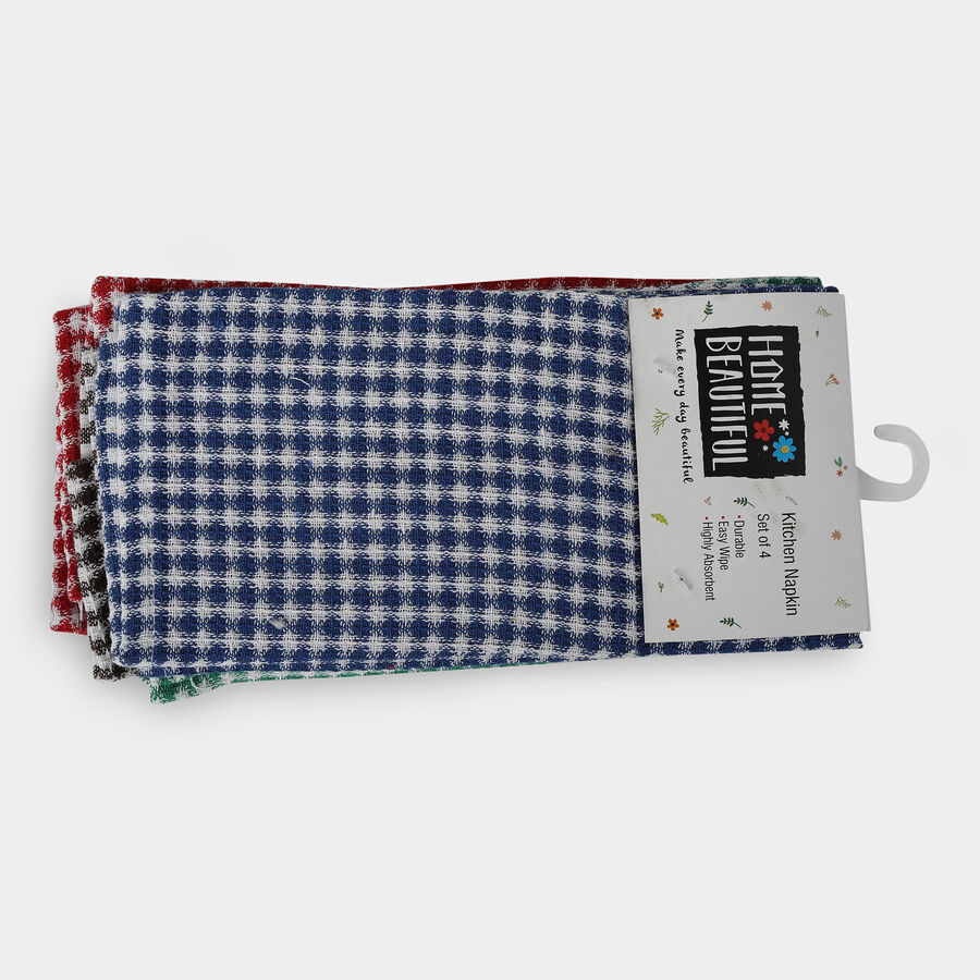 Set of 3 Cotton Kitchen Napkin - Colour/Design May Vary, , large image number null