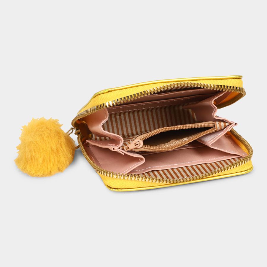 Kid's Yellow Polyurethane Compact Wallet, , large image number null
