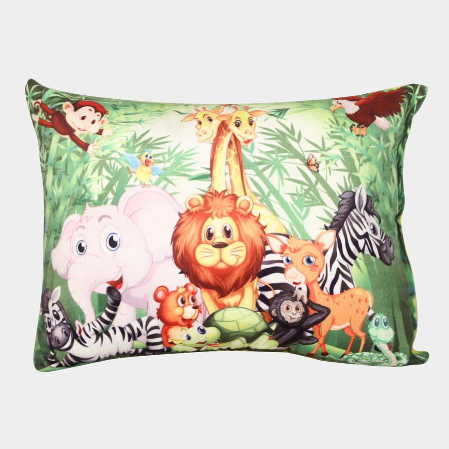 Green Cartoon Printed Kids Pillow, , large
