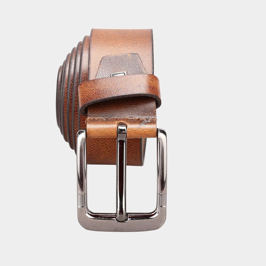 Men's Leather Casual Belt, Size 40, Smooth/Plain, , large image number null