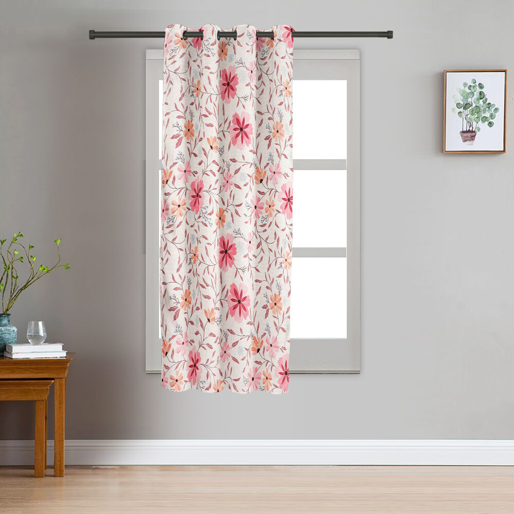 Home Beautiful                         5 ft. Pink Polyester Curtain