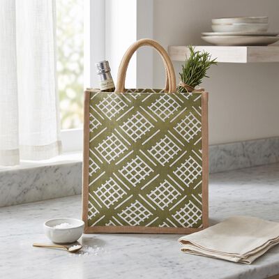 Olive JuteLunch Bag
