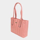 Women's Peach Polyurethane Tote Bag, , small