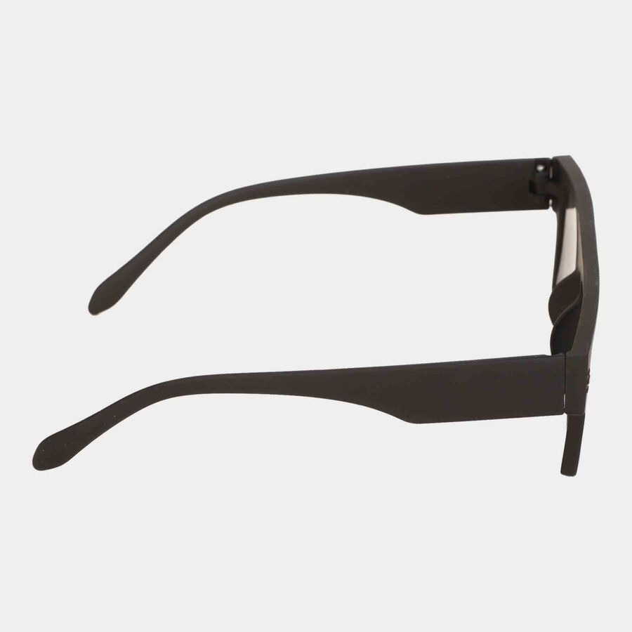 Men's Plastic Clear Glass Rectangle Sunglasses, , large image number null