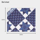 120 GSM Blue Microfiber Double Bedsheet With Pillow Cover, , small image number null