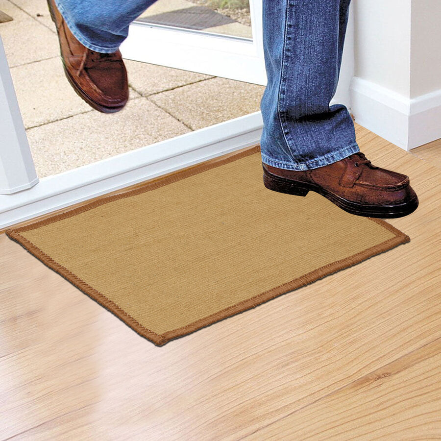 Beige Polyester Cotton Door Mat, , large image number null
