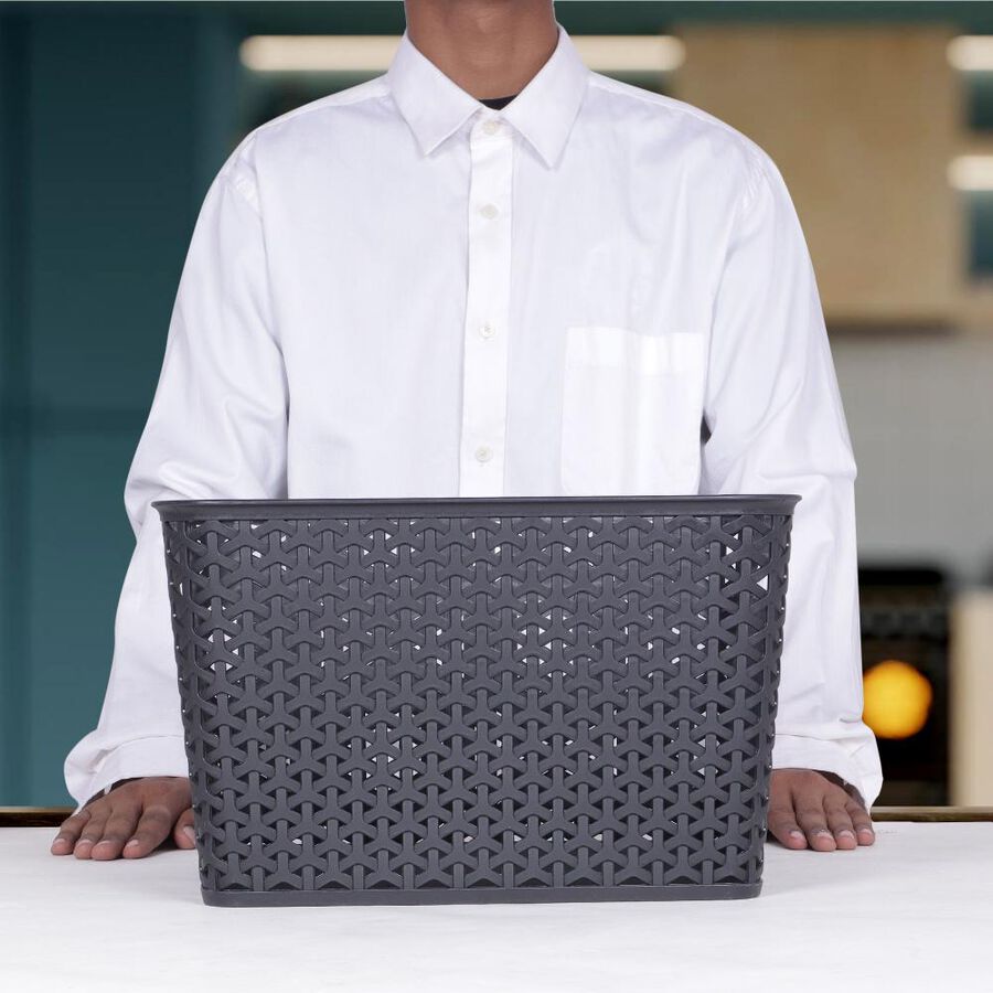 Black Large Plastic Basket, , large image number null