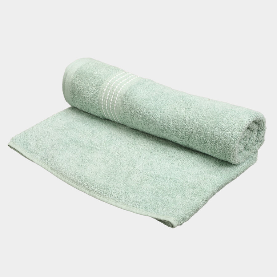 370 GSM Green Cotton Bath Towel, , large