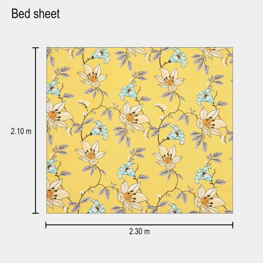 120 GSM Yellow Polycotton Double Bedsheet, , large image number null