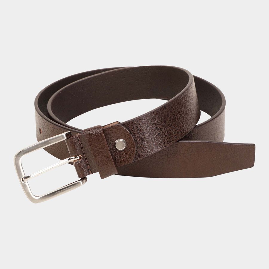 Men's Brown Leather Formal Belt, , large image number null
