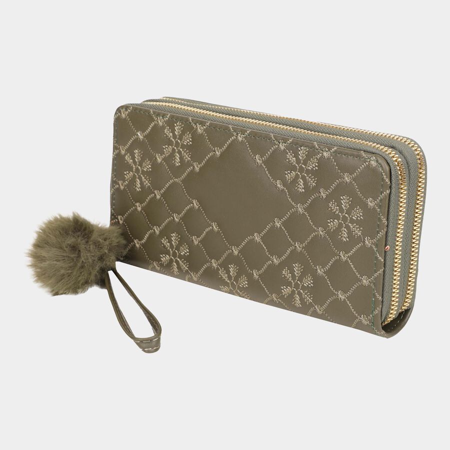Women's Polyurethane Zipper Clutch Bag, , large image number null