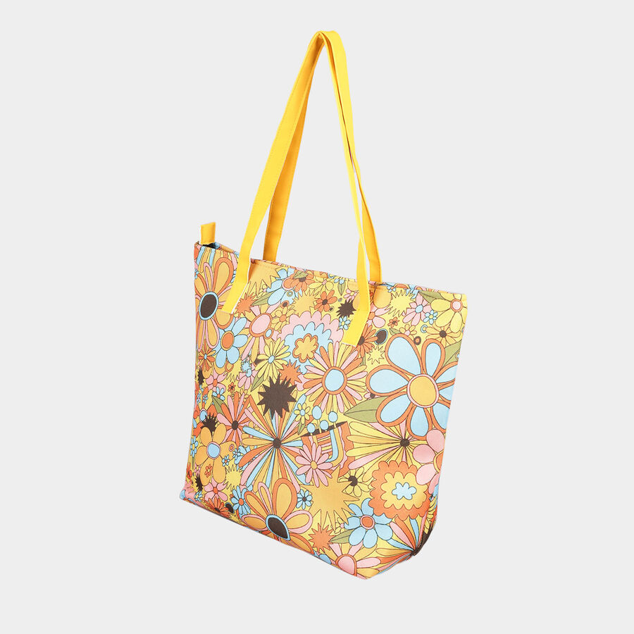Women's Printed Canvas Shopping Bag, Medium, , large image number null