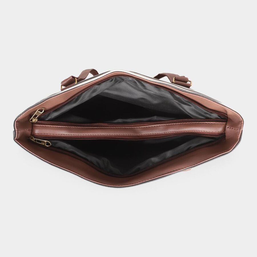 Women's Brown Pu Hand Bag, , large