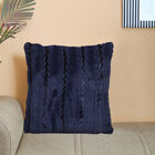 Navy Blue Textured Cushion, , small
