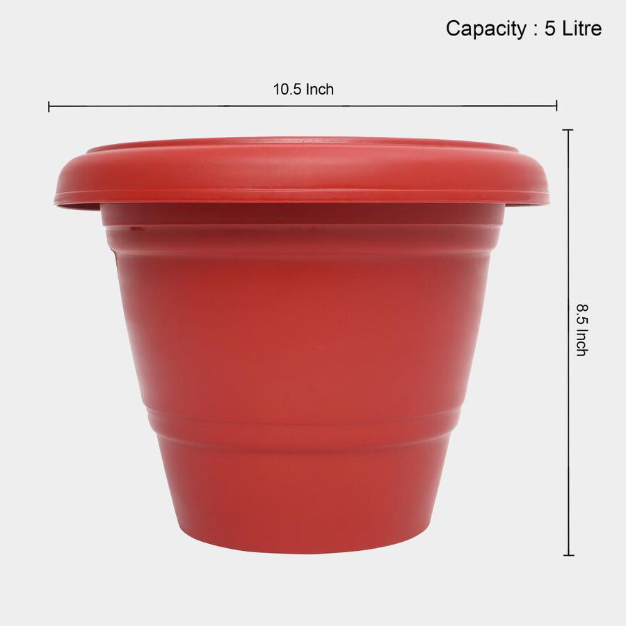 Red Plastic Planter, , large image number null