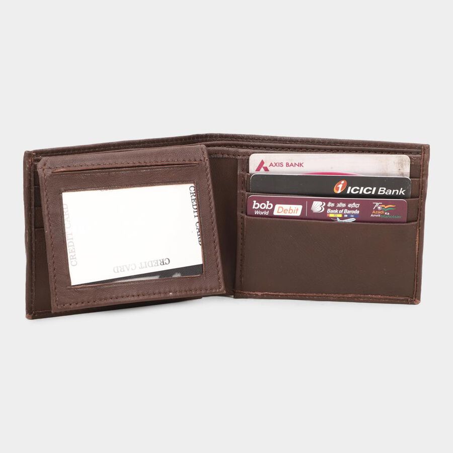 Men's BrownLeather Wallet, , large